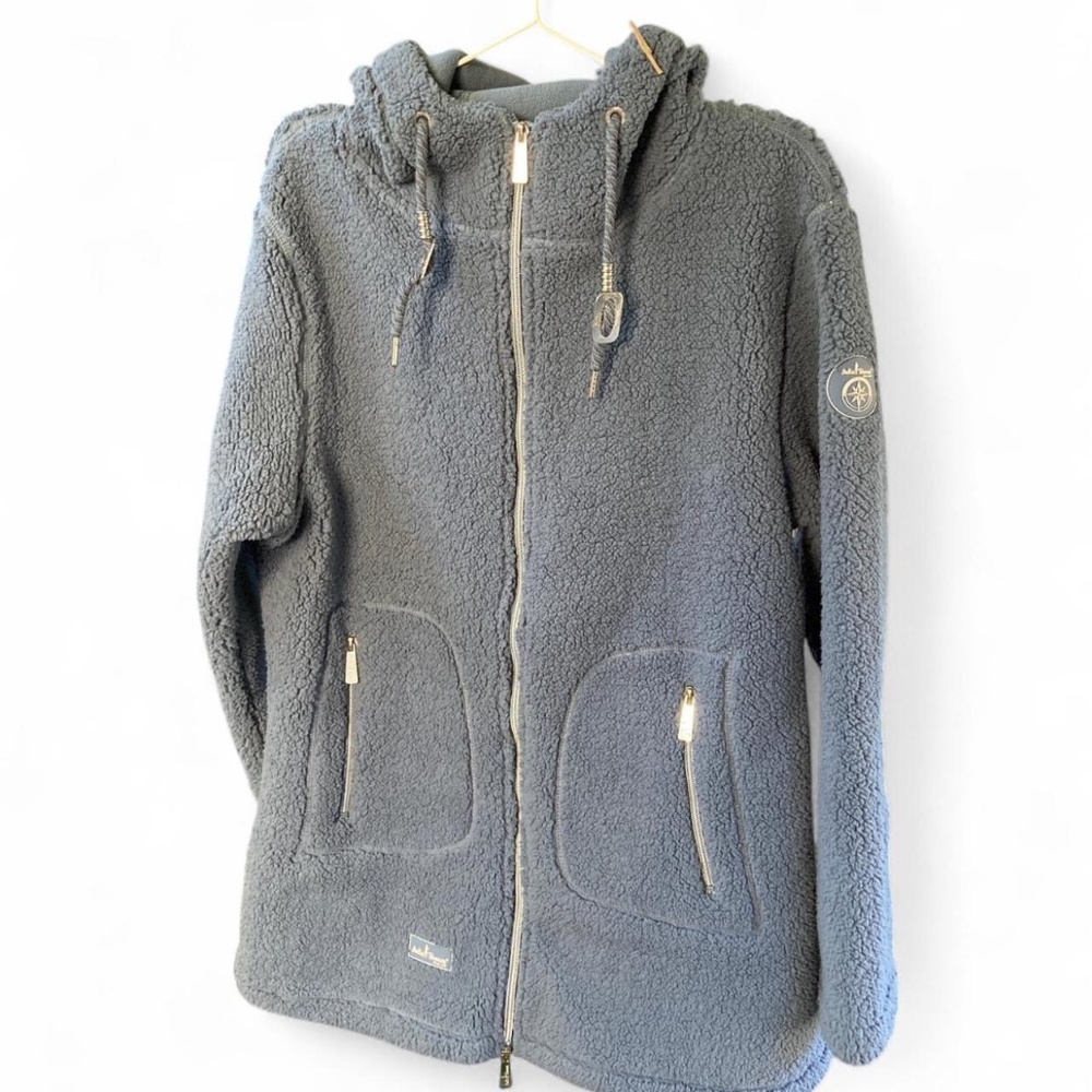 Blue Fleece Hooded Jacket